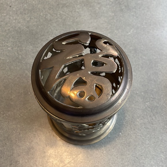 Vintage Ornate Openwork Filigree Scenic Brass Large Incense Burner - Picture 2 of 3